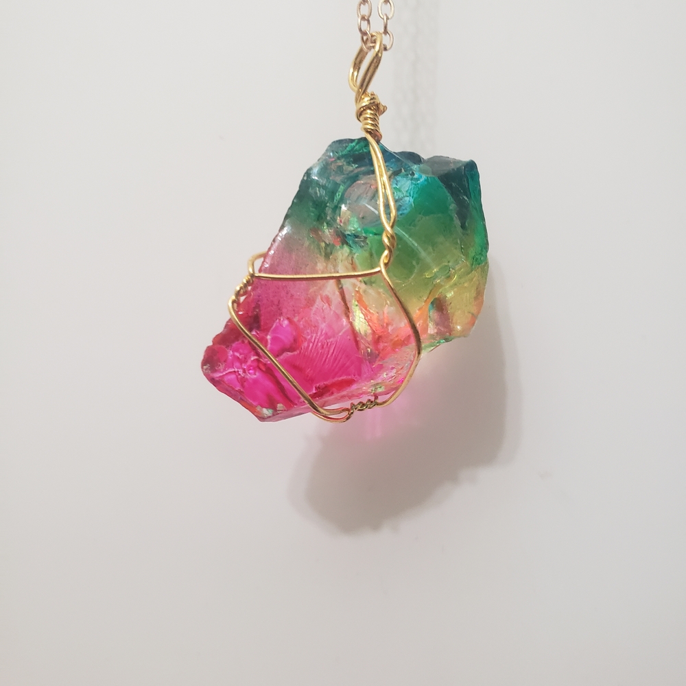 Multicolor Crystal Pendant Necklace